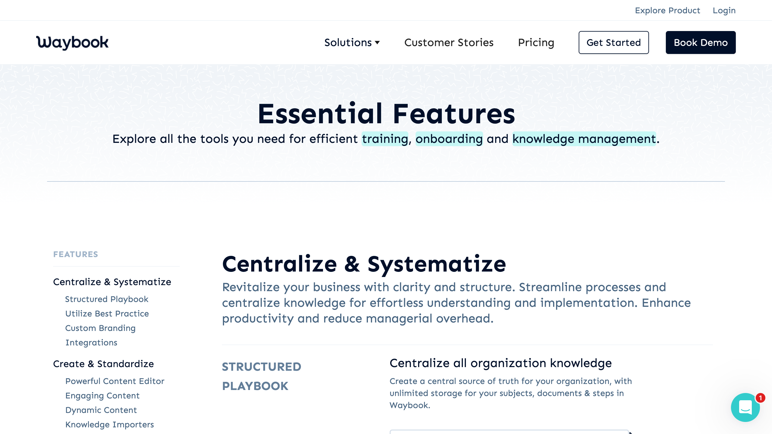 Waybook Features Page