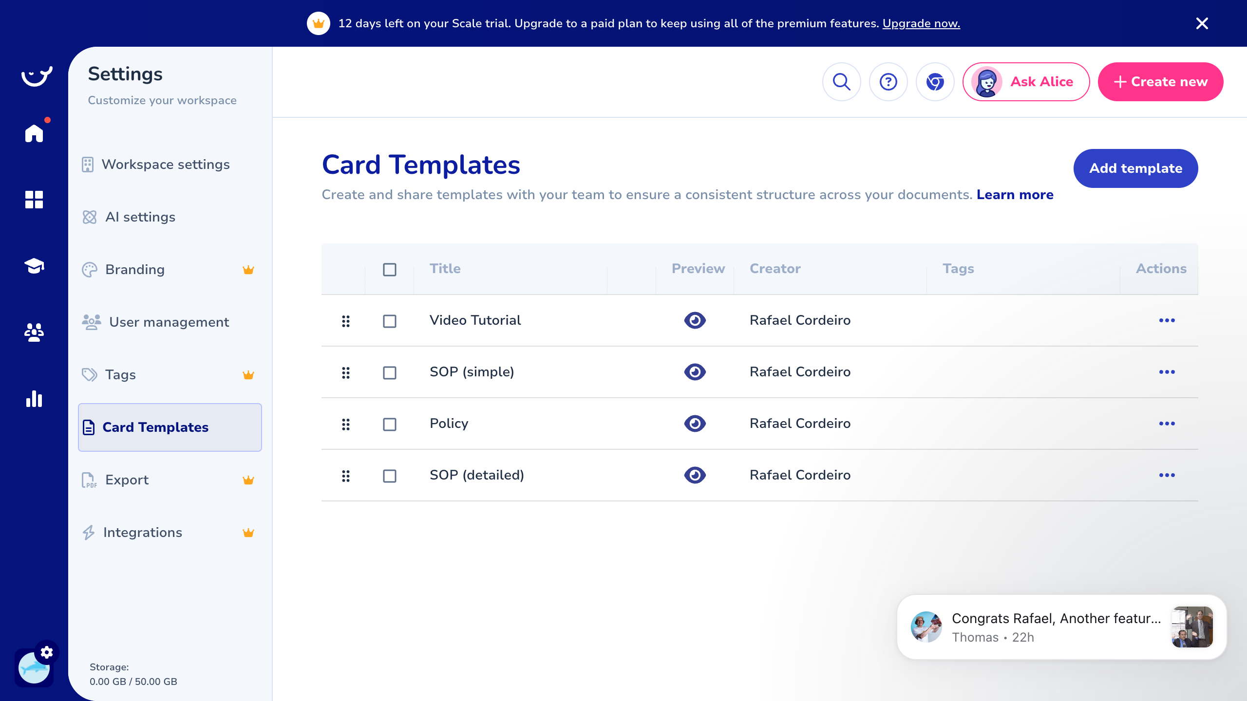 Whale Card Templates